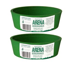 Set 2 maceteros Arena suculenta verde 5x16x16 cm