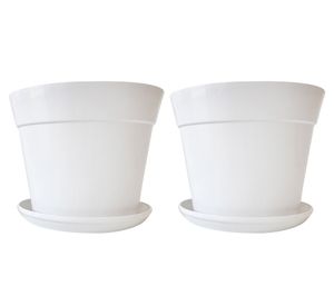 Macetero Bio Bamboo Clásica blanco 2 unidades