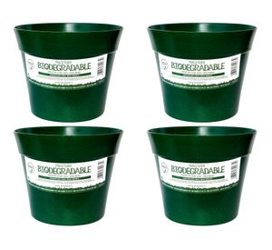 Set 4 maceteros Bio Bamboo Clásico musgo 17x25 cm