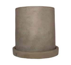 Maceta 13x13x13 cm + maceta 15x15x15 cm Cemento Cilindro