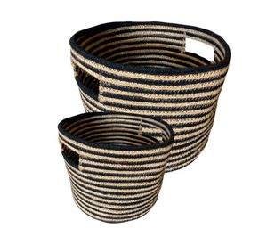 Cesto Calcuta natural/negro 2 piezas Decogreen