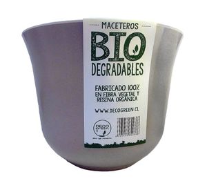 Set 6 maceteros Bio Curvo gris 13x16.5x16.5 cm