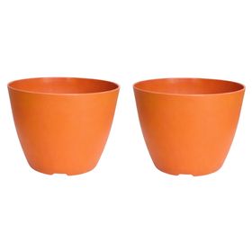 Set 2 maceteros Bio Bamboo Actual terracota 18x24 cm