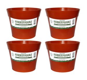 Set 4 maceteros Bio Bamboo Clásico terracota 17x25 cm