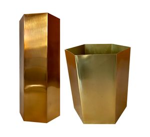 Macetero M + macetero L Octogonales Metálicos