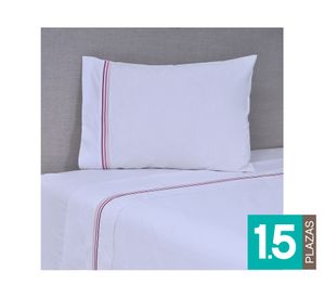 Juego de sábanas 1.5 plazas 144 hilos Line rosado