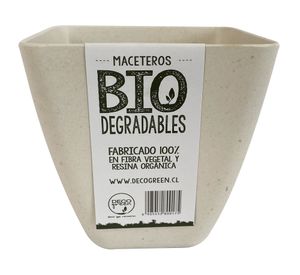 Set 2 maceteros Biodegradable Bamboo cuadrado blanco