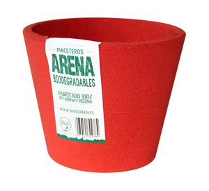 Set 2 maceteros Arena mediano rojo 13x15x15 cm