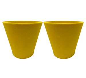 Macetero 18x20x20 cm Arena Alto amarillo Decogreen