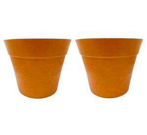 Set 2 maceteros Bio Bamboo Clásico terracota 17x25 cm