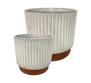 Set macetero enlozado blanco S+L