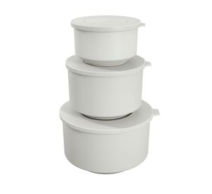 Pote hermètico redondo 3 unidades polipropileno Hoop blanco