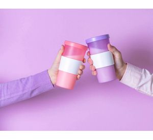 Vaso mug translúcido Nutri rosa