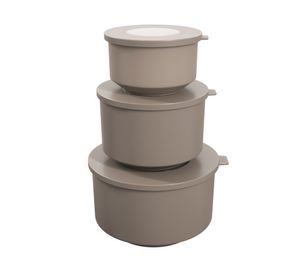 Pote hermètico redondo 3 unidades polipropileno Hoop gris