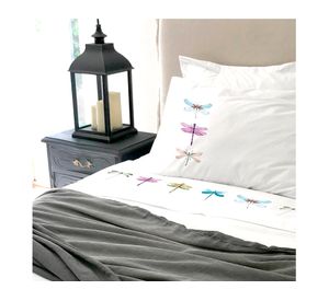 Juego de sábanas 2 plazas 200H Libélula blanco