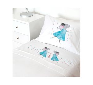 Juego sábanas cuna transición 200 hilos Ratona blanco