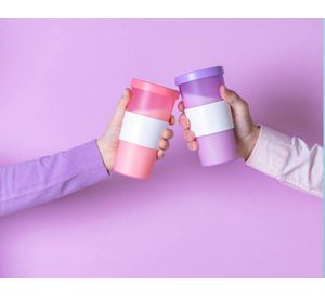 Vaso mug translúcido Nutri lavanda