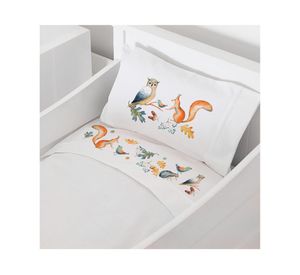 Juego de sábanas cuna 200 hilos Forest blanco