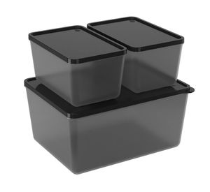 Pote hermético 3 unidades Basic negro