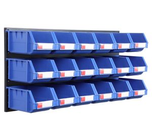 Organizador de pared 18 cajas azules