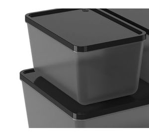 Pote hermético 3 unidades Basic negro