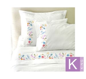 Juego de sábanas king 200 hilos Florencia blanco