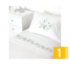 Juego de sábanas 1 plaza 200H Vert blanco