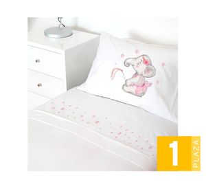 Juego de sábanas 1 plaza 200H Bailarina blanco