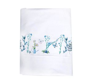 Juego de sábanas 2 plazas 200 hilos Bici Azúl blanco