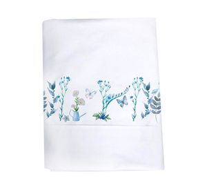 Juego de sábanas 1 plaza 200H Bici azul/blanco