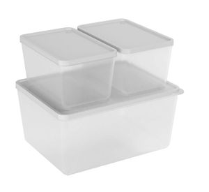 Pote hermètico redondo 3 unidades plàstico Basic natural