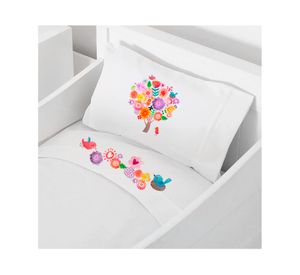 Juego de sábanas cuna 200 hilos Arbolito blanco