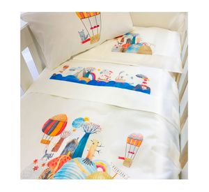 Juego de sábanas cuna 200 hilos Aventura blanco