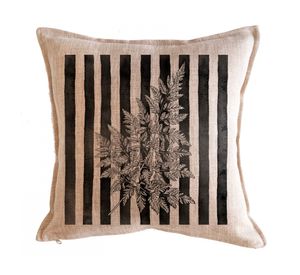 Cojín 45x45 cm Rayas negro arena