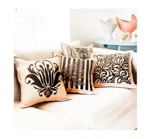 Cojín 45x45 cm Rayas negro arena