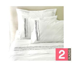 Juego de sábanas 2 plazas 200 hilos Etnica blanco