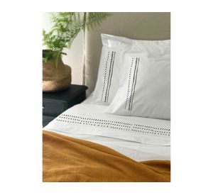 Juego de sábanas 2 plazas 200 hilos Etnica blanco