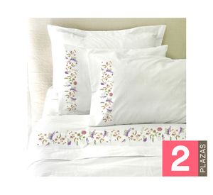 Juego de sábanas 2 plazas 200 hilos Nouvelle blanco