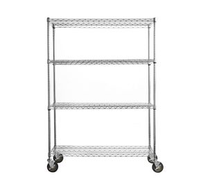 Estante acero cromado ruedas 4 repisas OLYC244863-4M