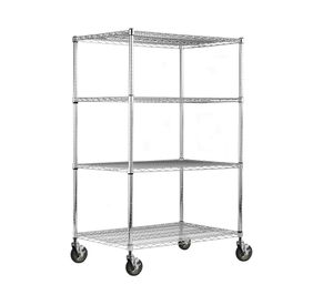 Estante acero cromado ruedas 4 repisas OLYC244863-4M