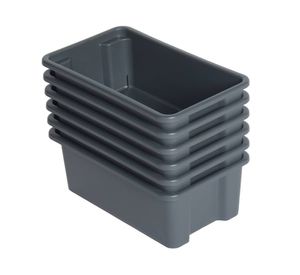 Caja organizadora 9 litros grafito 6 unidades