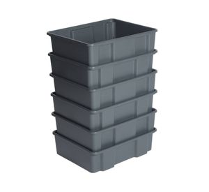 Pack caja organizadora grafito PP 20 lt 6 un.