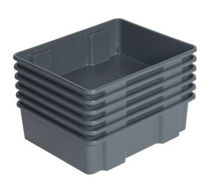 Pack caja organizadora grafito PP 20 lt 6 un.