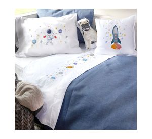Juego de sábanas 1 plaza 200H Espacial blanco