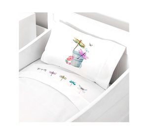 Juego de sábanas cuna 200 hilos Libélula blanco