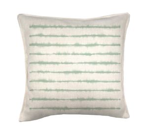Cojín 45x45 cm Líneas verde agua crudo