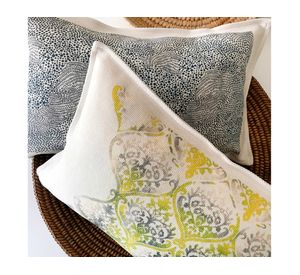 Cojín 50x30 cm Azul limón 1 crudo