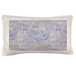 Cojín 50x30 cm Azul limón 2 crudo