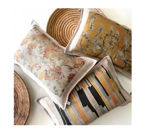 Cojín 50x30 cm Tapiz mostaza 3 arena