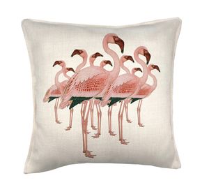 Cojín decorativo Flamencos linet crudo 45x45 cm